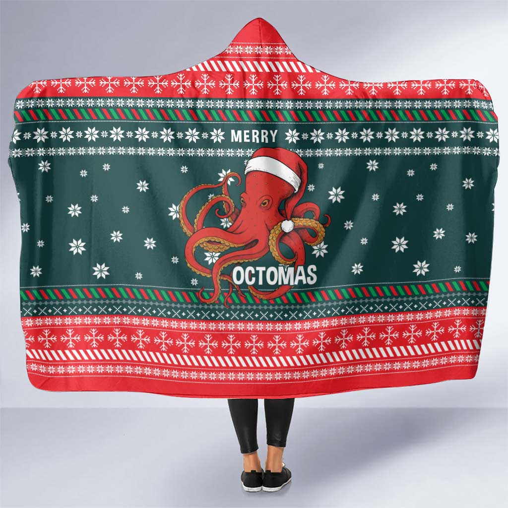 Merry Octomas Christmas Hooded Blanket Xmas Holiday Patterns - Wonder Print Shop