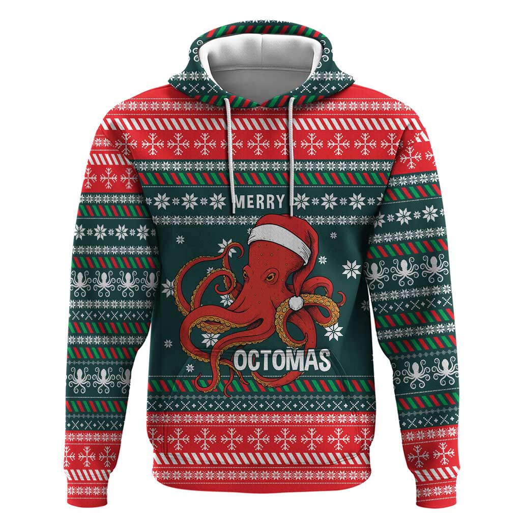 Merry Octomas Christmas Hoodie Xmas Holiday Patterns - Wonder Print Shop