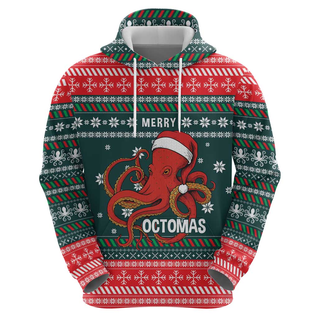 Merry Octomas Christmas Hoodie Xmas Holiday Patterns - Wonder Print Shop