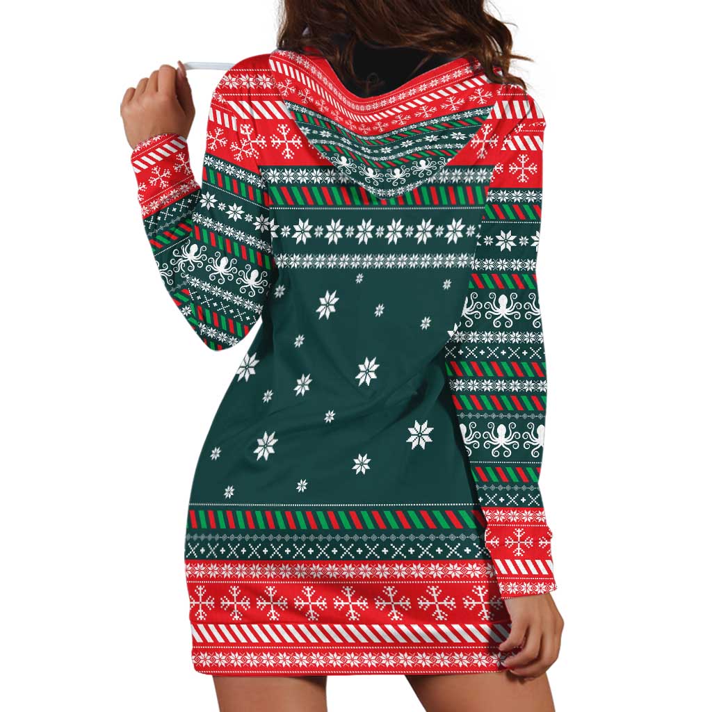 Merry Octomas Christmas Hoodie Dress Xmas Holiday Patterns - Wonder Print Shop