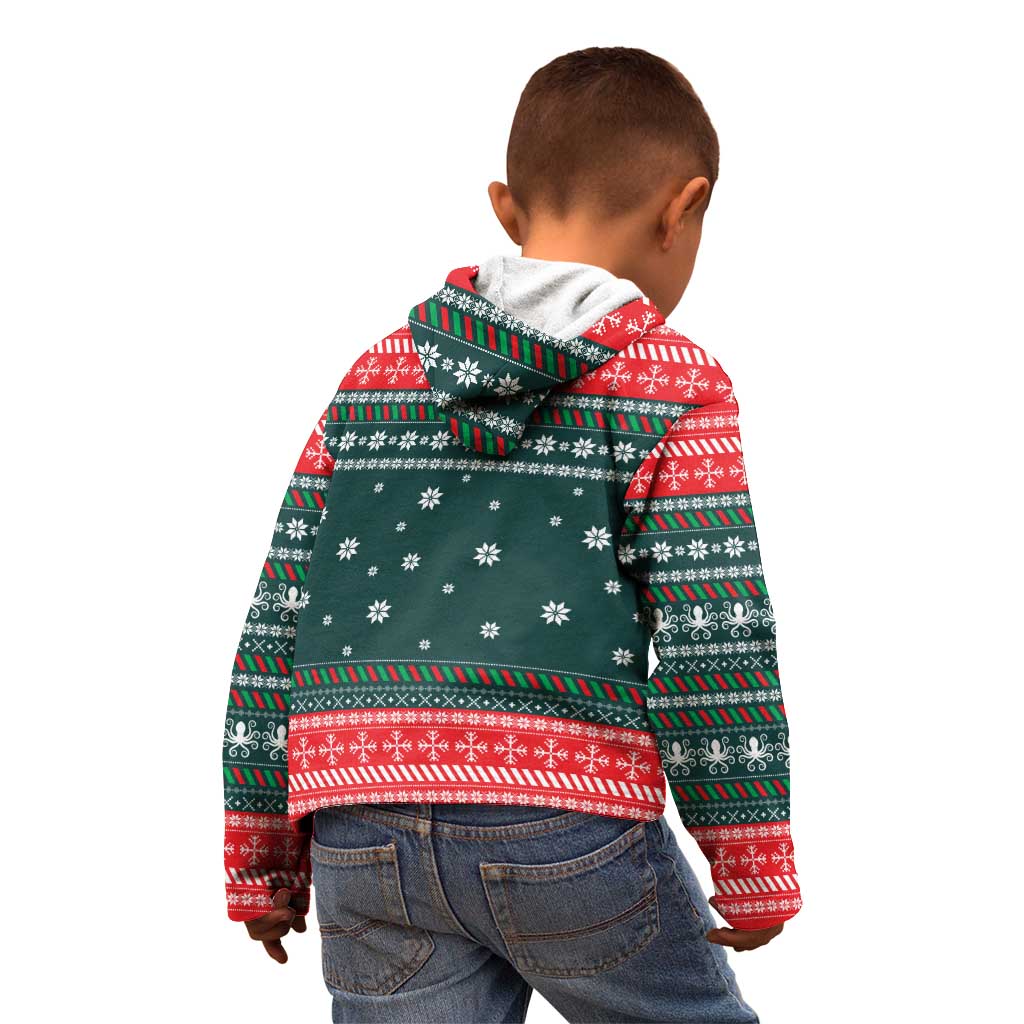Merry Octomas Christmas Kid Hoodie Xmas Holiday Patterns - Wonder Print Shop
