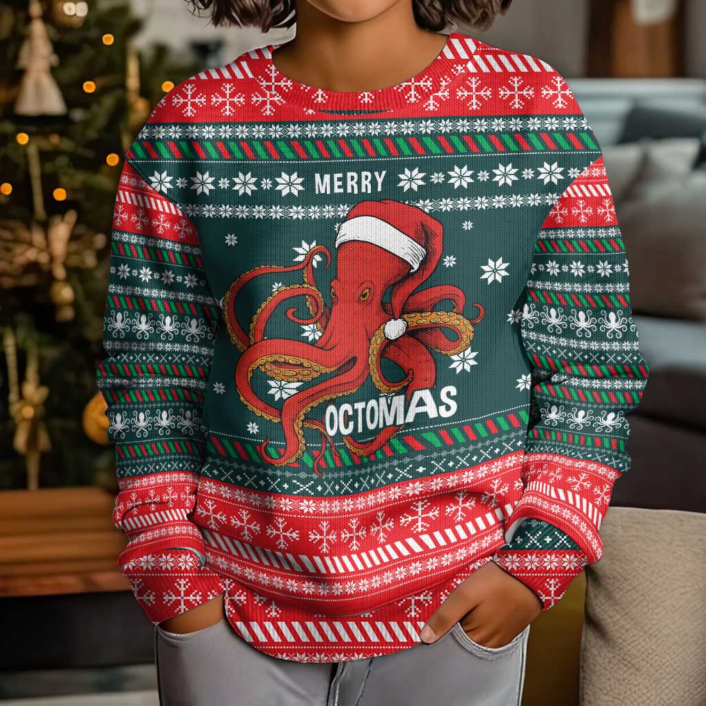 Merry Octomas Christmas Kid Ugly Christmas Sweater Xmas Holiday Patterns - Wonder Print Shop