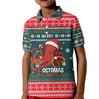 Merry Octomas Christmas Kid Polo Shirt Xmas Holiday Patterns - Wonder Print Shop
