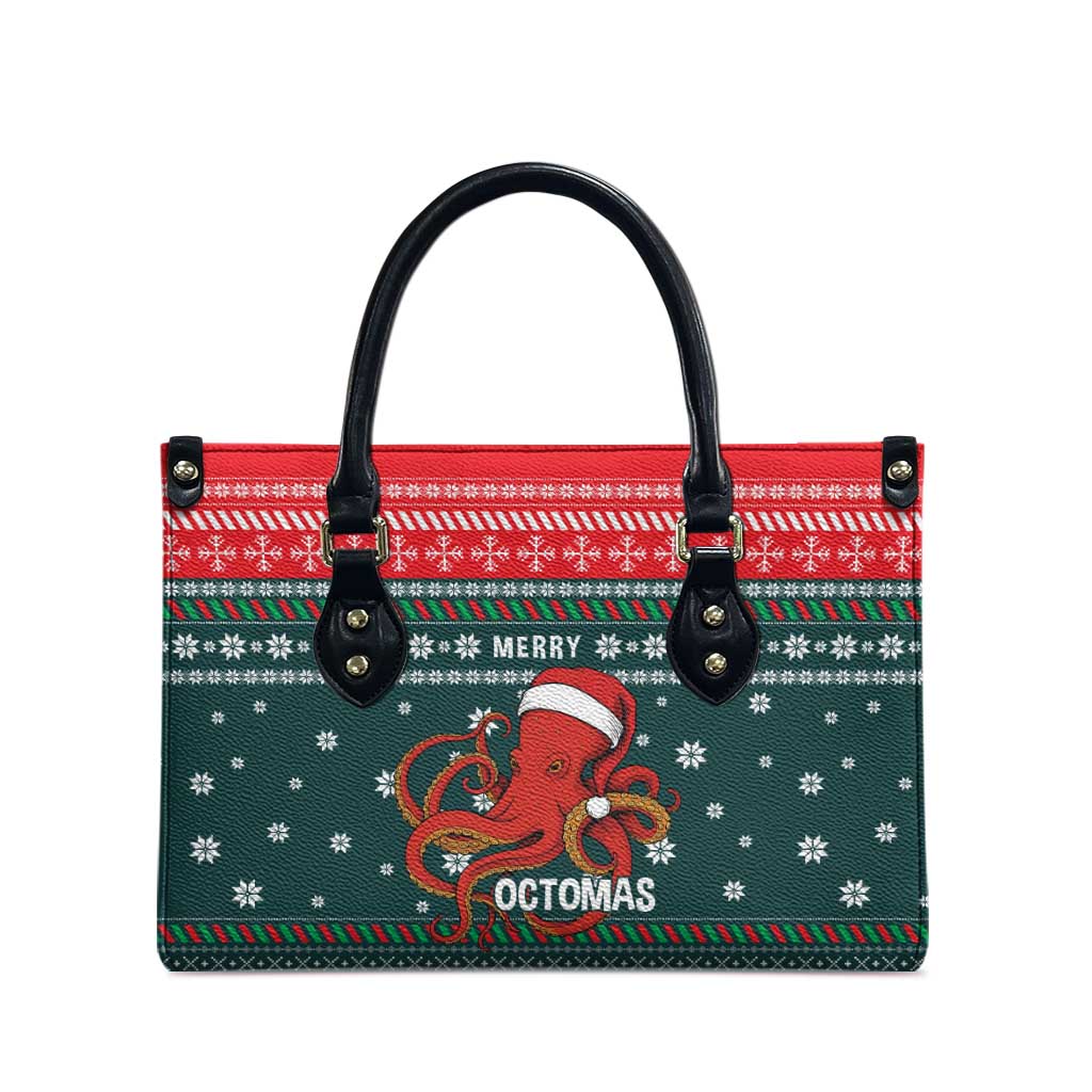 Merry Octomas Christmas Leather Bag Xmas Holiday Patterns - Wonder Print Shop