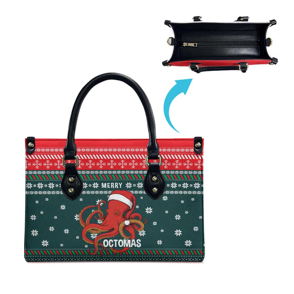Merry Octomas Christmas Leather Bag Xmas Holiday Patterns - Wonder Print Shop