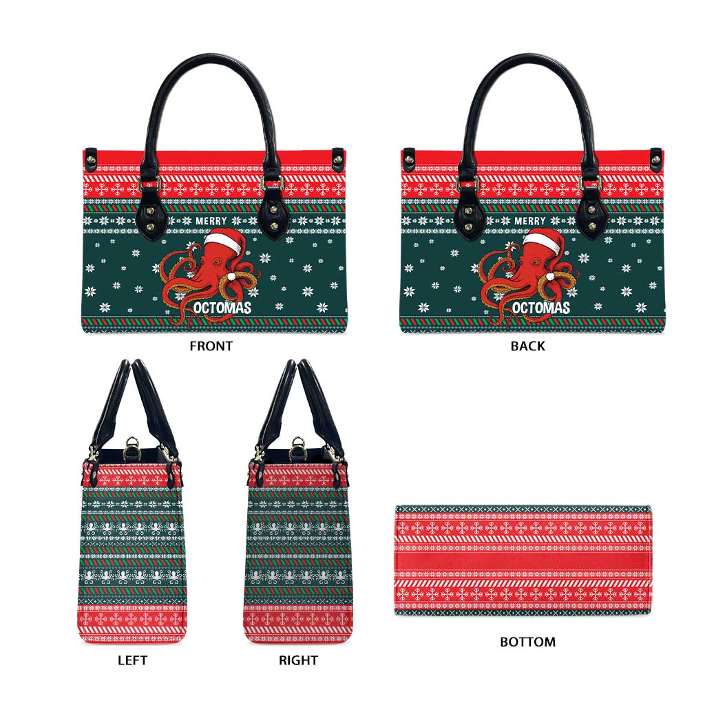 Merry Octomas Christmas Leather Bag Xmas Holiday Patterns - Wonder Print Shop