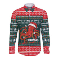 Merry Octomas Christmas Long Sleeve Button Shirt Xmas Holiday Patterns - Wonder Print Shop