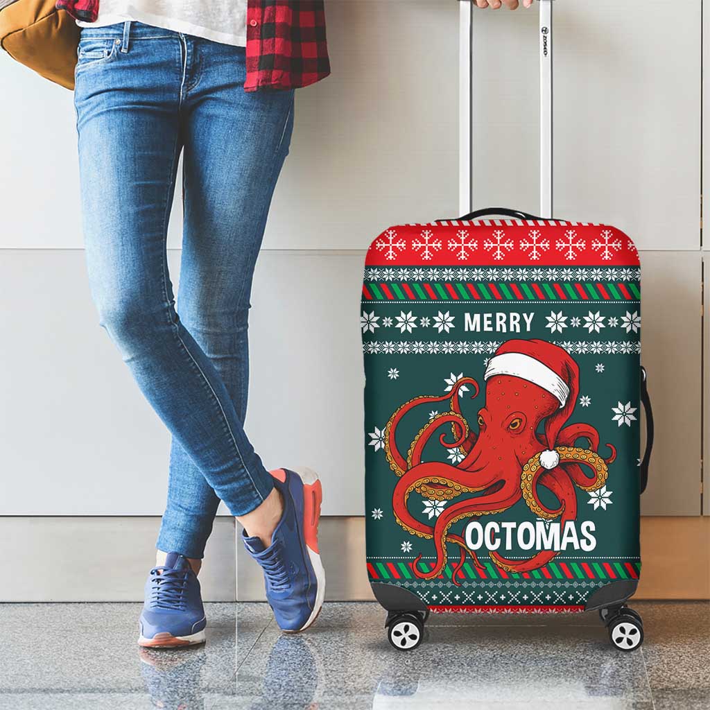 Merry Octomas Christmas Luggage Cover Xmas Holiday Patterns - Wonder Print Shop