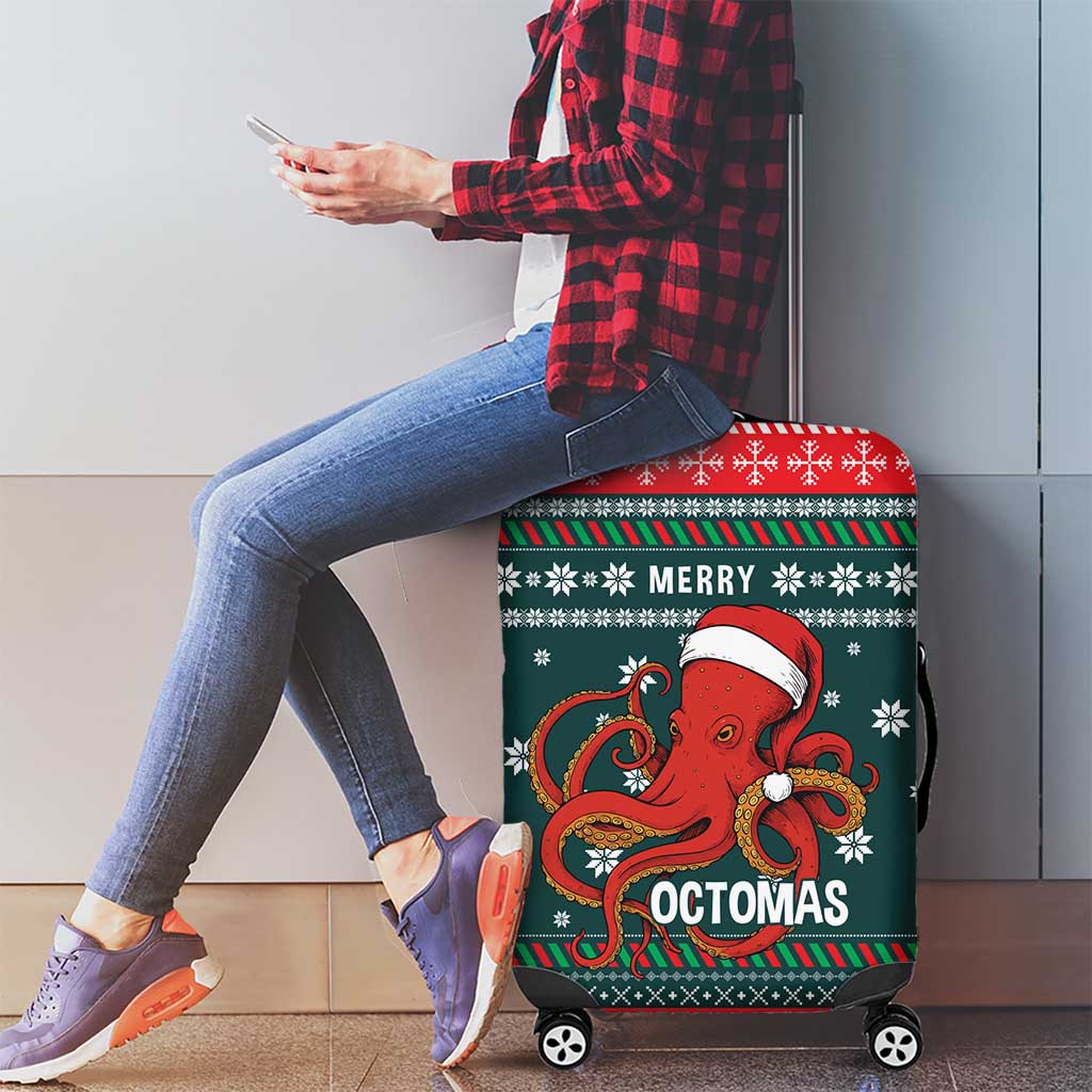Merry Octomas Christmas Luggage Cover Xmas Holiday Patterns - Wonder Print Shop