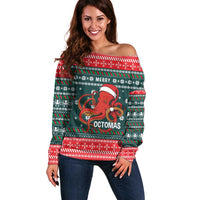 Merry Octomas Christmas Off Shoulder Sweater Xmas Holiday Patterns - Wonder Print Shop