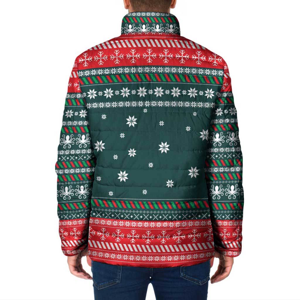 Merry Octomas Christmas Padded Jacket Xmas Holiday Patterns - Wonder Print Shop
