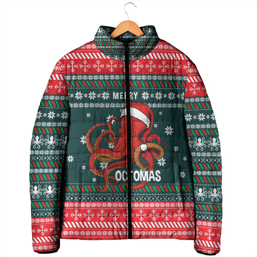 Merry Octomas Christmas Padded Jacket Xmas Holiday Patterns - Wonder Print Shop
