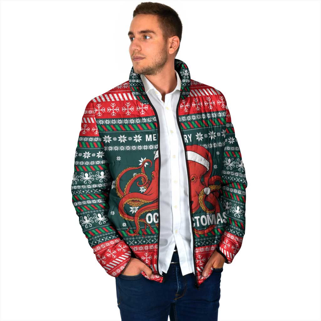 Merry Octomas Christmas Padded Jacket Xmas Holiday Patterns - Wonder Print Shop
