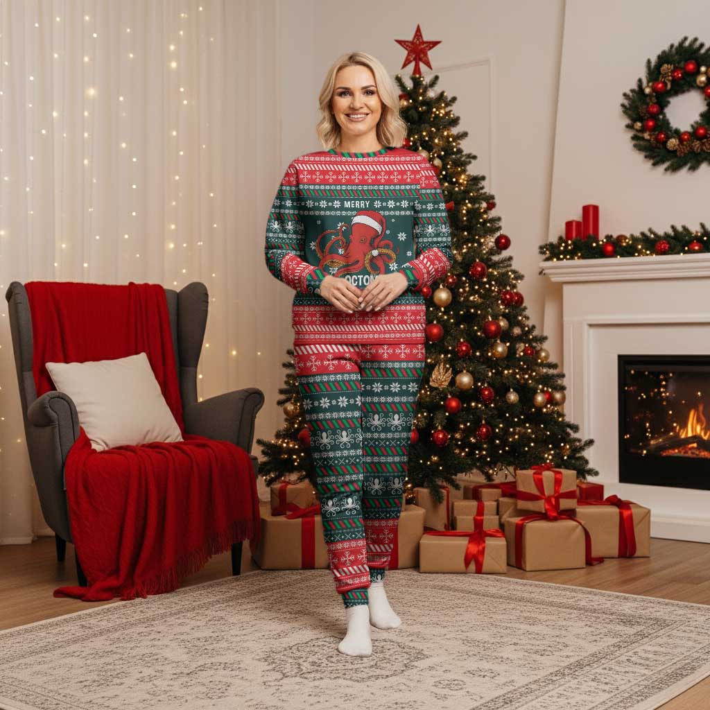Merry Octomas Christmas Pajama Set Xmas Holiday Patterns - Wonder Print Shop