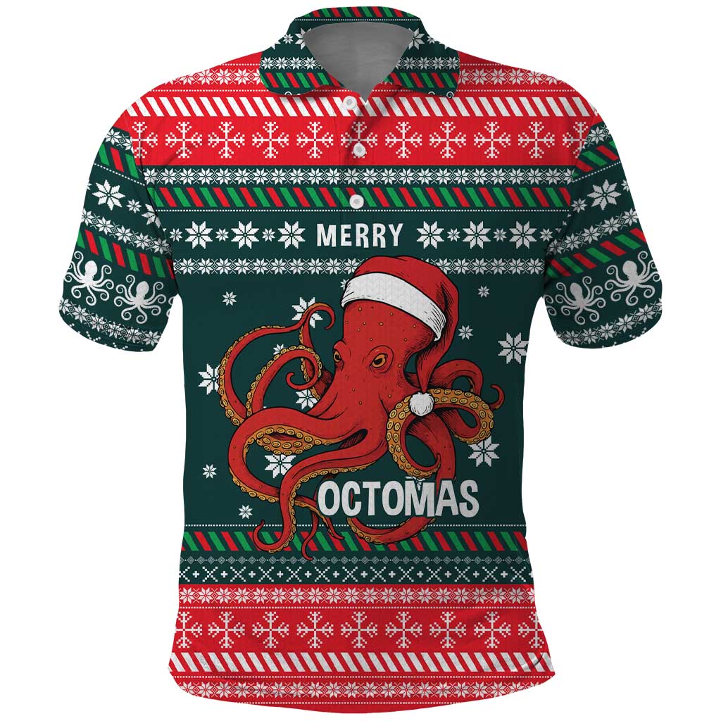 Merry Octomas Christmas Polo Shirt Xmas Holiday Patterns - Wonder Print Shop