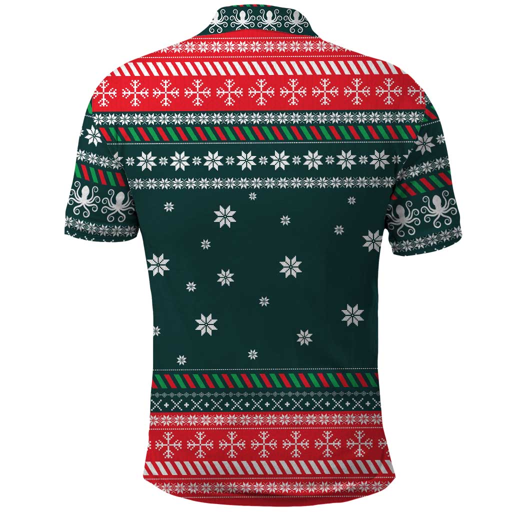 Merry Octomas Christmas Polo Shirt Xmas Holiday Patterns - Wonder Print Shop