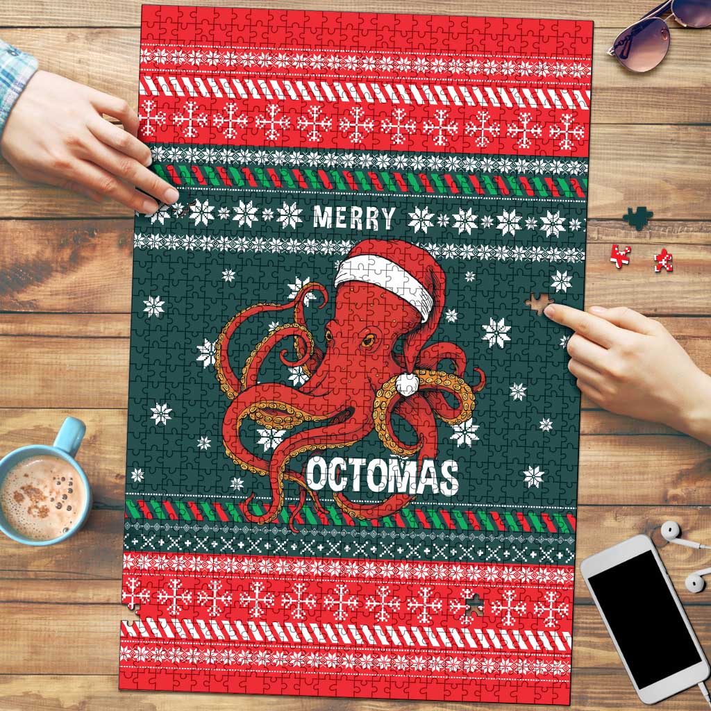 Merry Octomas Christmas Puzzle Xmas Holiday Patterns - Wonder Print Shop