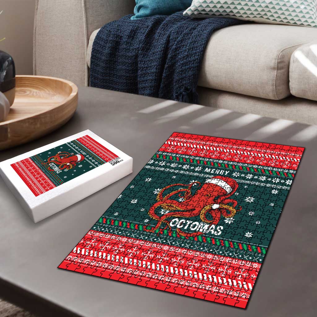 Merry Octomas Christmas Puzzle Xmas Holiday Patterns - Wonder Print Shop