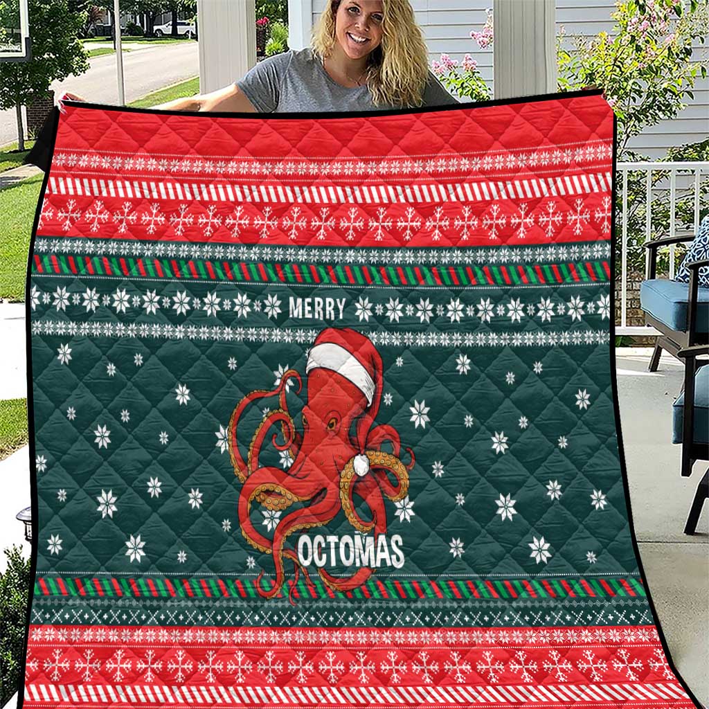 Merry Octomas Christmas Quilt Xmas Holiday Patterns - Wonder Print Shop