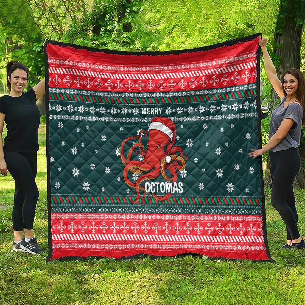 Merry Octomas Christmas Quilt Xmas Holiday Patterns - Wonder Print Shop
