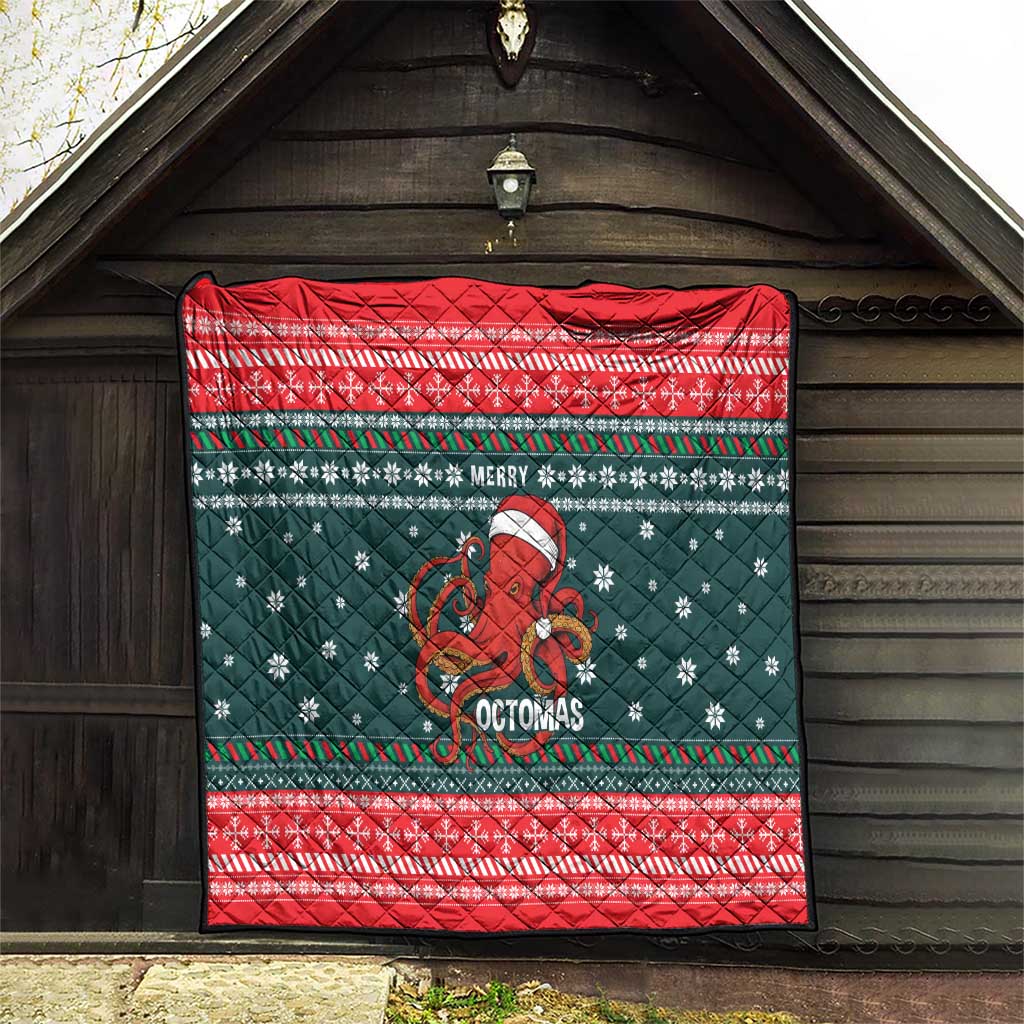 Merry Octomas Christmas Quilt Xmas Holiday Patterns - Wonder Print Shop