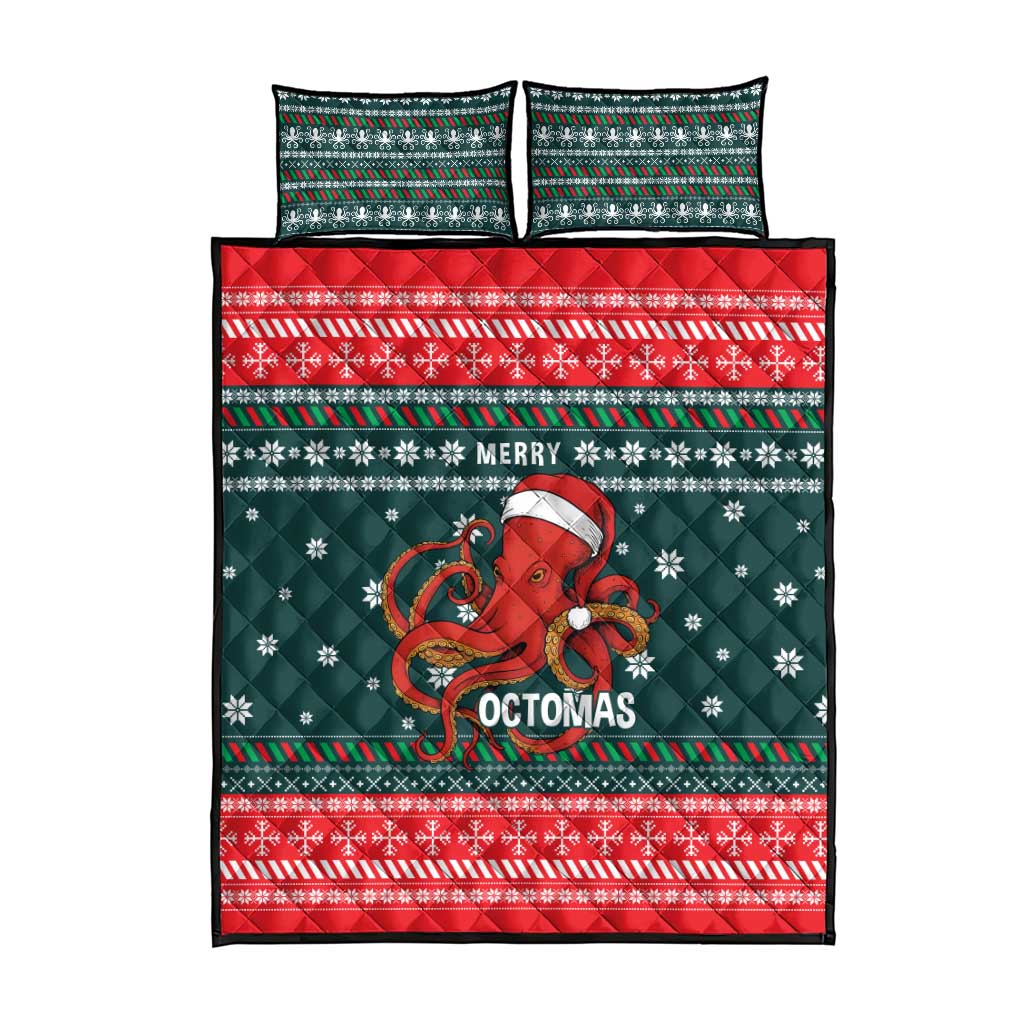 Merry Octomas Christmas Quilt Bed Set Xmas Holiday Patterns - Wonder Print Shop