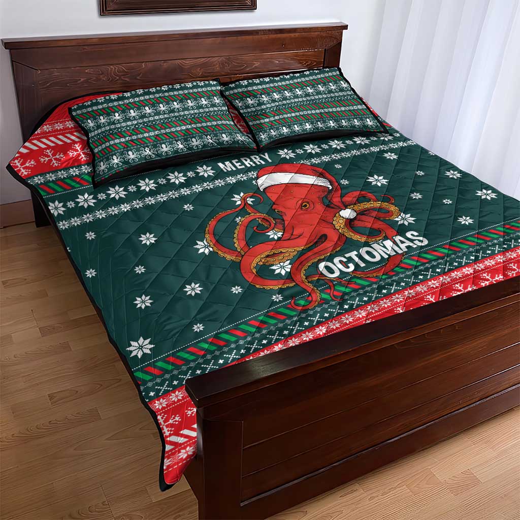 Merry Octomas Christmas Quilt Bed Set Xmas Holiday Patterns - Wonder Print Shop