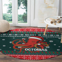 Merry Octomas Christmas Round Carpet Xmas Holiday Patterns - Wonder Print Shop