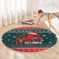 Merry Octomas Christmas Round Carpet Xmas Holiday Patterns - Wonder Print Shop