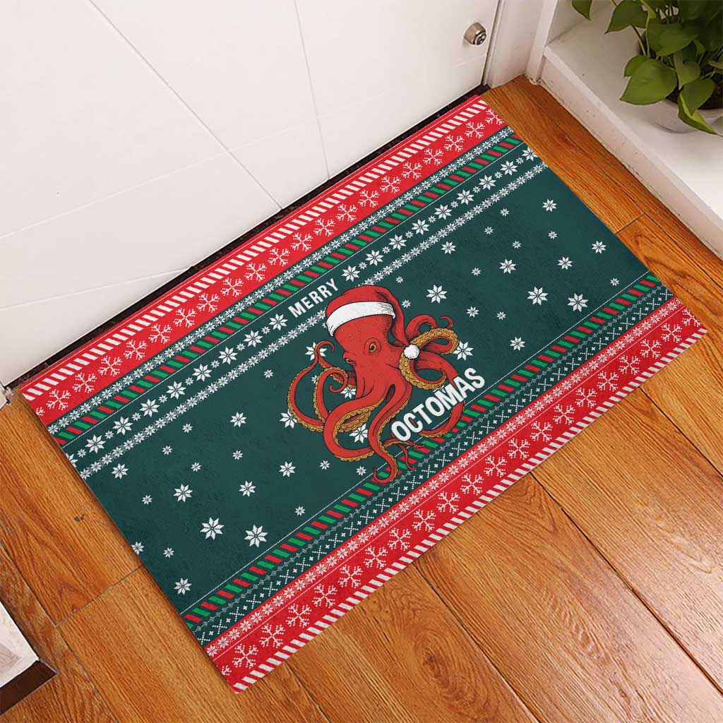 Merry Octomas Christmas Rubber Doormat Xmas Holiday Patterns - Wonder Print Shop