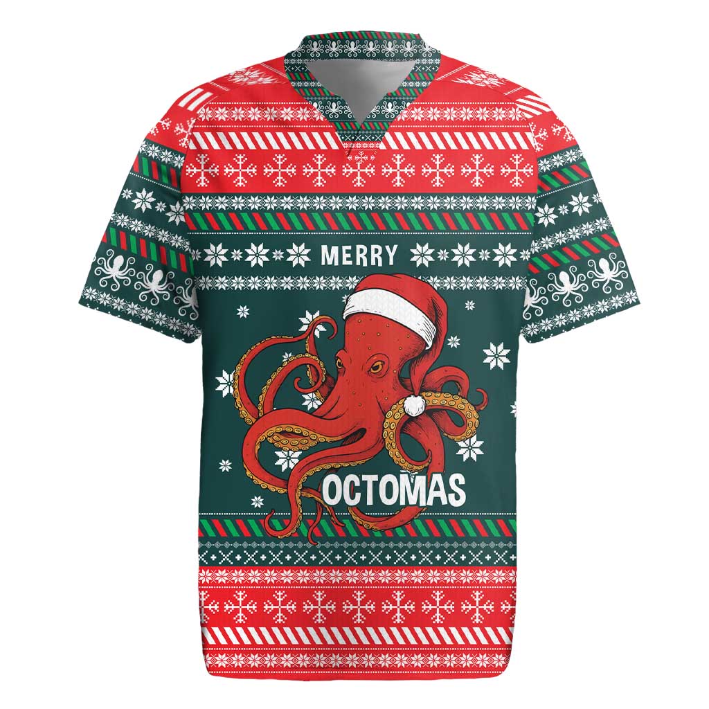 Merry Octomas Christmas Rugby Jersey Xmas Holiday Patterns - Wonder Print Shop