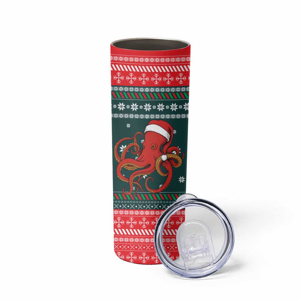 Merry Octomas Christmas Skinny Tumbler Xmas Holiday Patterns - Wonder Print Shop