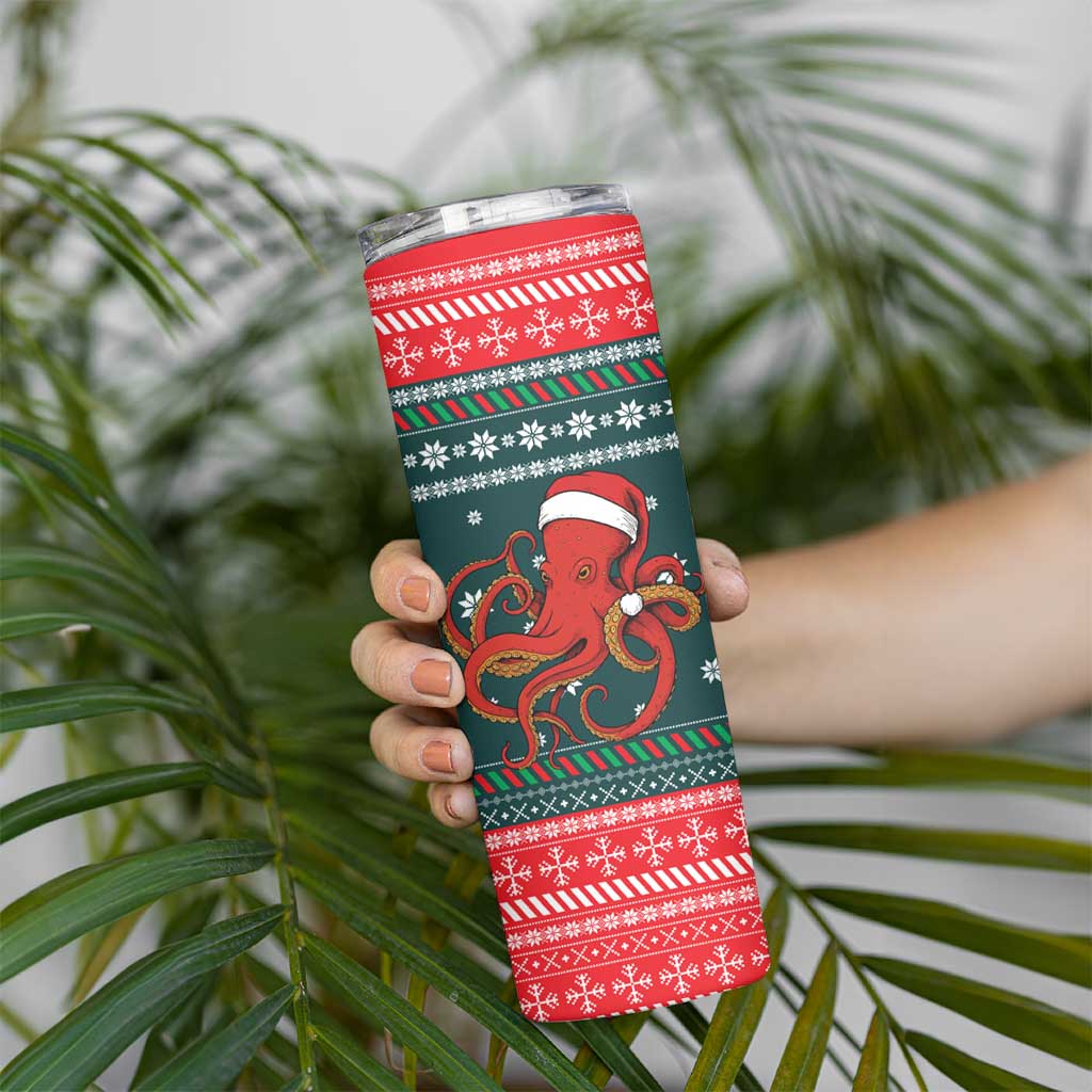 Merry Octomas Christmas Skinny Tumbler Xmas Holiday Patterns - Wonder Print Shop