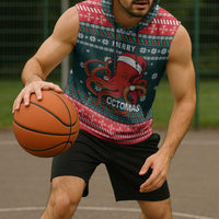 Merry Octomas Christmas Sleeveless Hoodie Xmas Holiday Patterns - Wonder Print Shop
