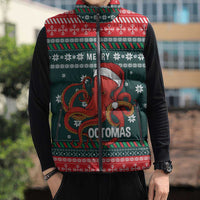 Merry Octomas Christmas Sleeveless Puffer Jacket Xmas Holiday Patterns - Wonder Print Shop