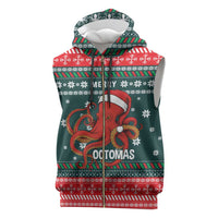 Merry Octomas Christmas Sleeveless Zip Hoodie Xmas Holiday Patterns - Wonder Print Shop