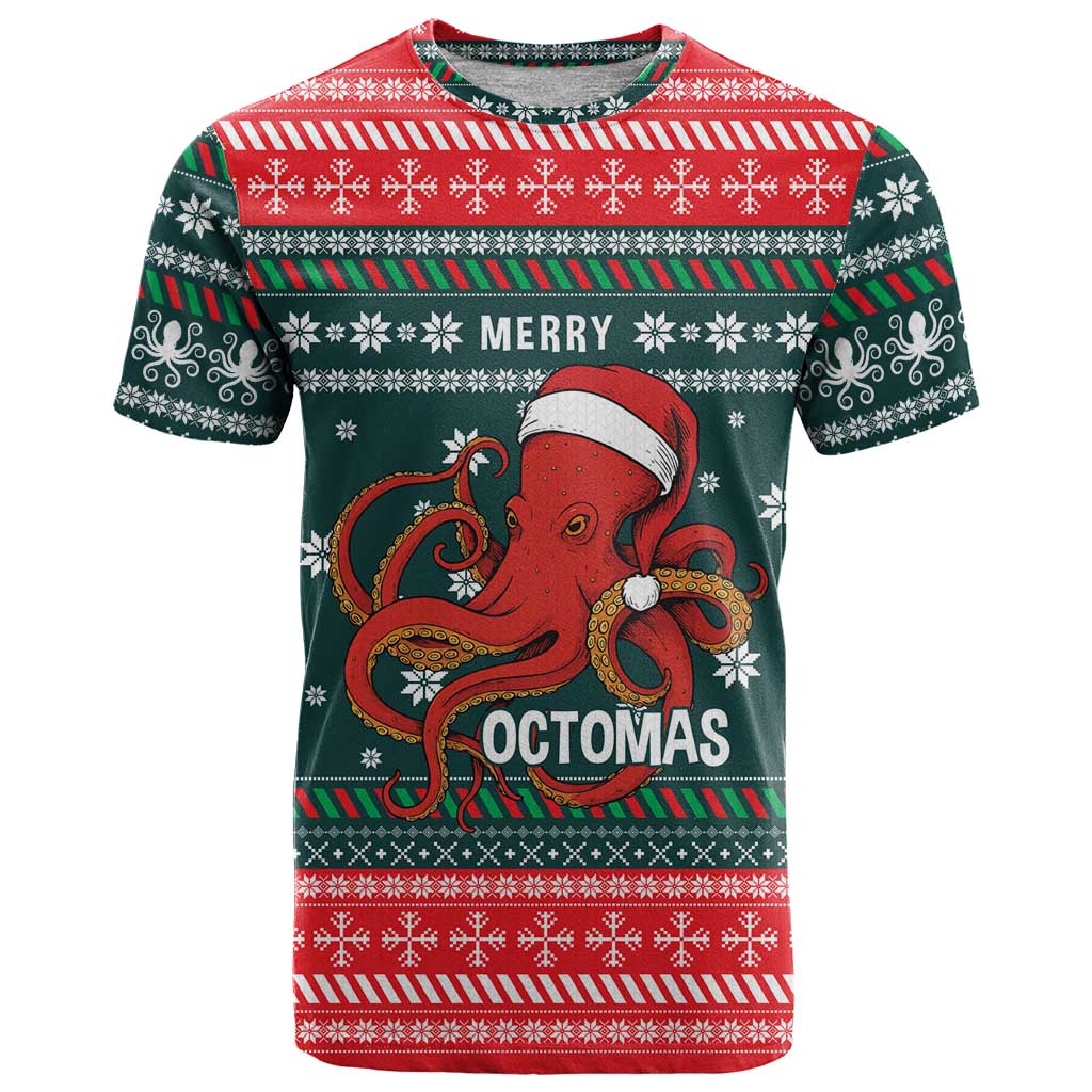 Merry Octomas Christmas T Shirt Xmas Holiday Patterns - Wonder Print Shop
