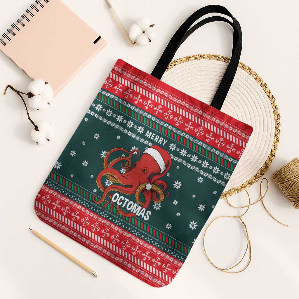 Merry Octomas Christmas Tote Bag Xmas Holiday Patterns - Wonder Print Shop