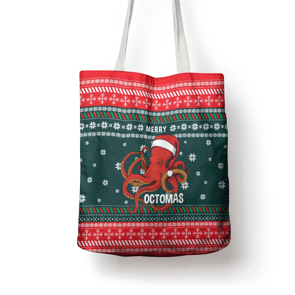 Merry Octomas Christmas Tote Bag Xmas Holiday Patterns - Wonder Print Shop