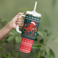 Merry Octomas Christmas Tumbler With Handle Xmas Holiday Patterns - Wonder Print Shop