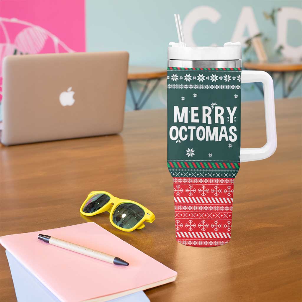 Merry Octomas Christmas Tumbler With Handle Xmas Holiday Patterns - Wonder Print Shop