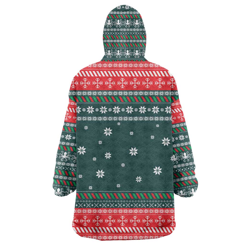 Merry Octomas Christmas Wearable Blanket Hoodie Xmas Holiday Patterns - Wonder Print Shop