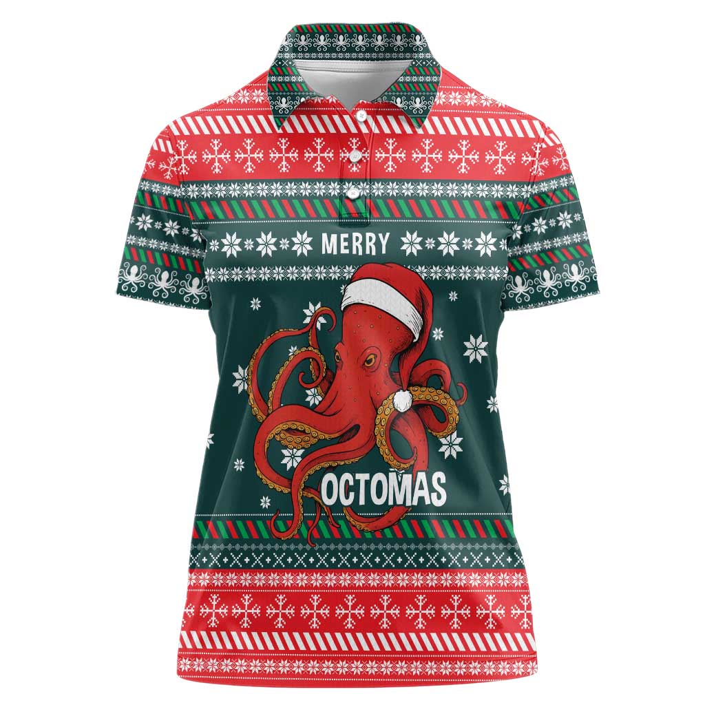 Merry Octomas Christmas Women Polo Shirt Xmas Holiday Patterns - Wonder Print Shop