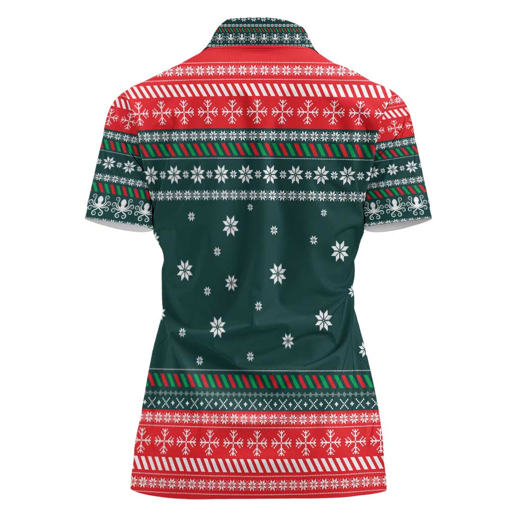 Merry Octomas Christmas Women Polo Shirt Xmas Holiday Patterns - Wonder Print Shop