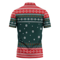 Merry Octomas Christmas Zipper Polo Shirt Xmas Holiday Patterns - Wonder Print Shop