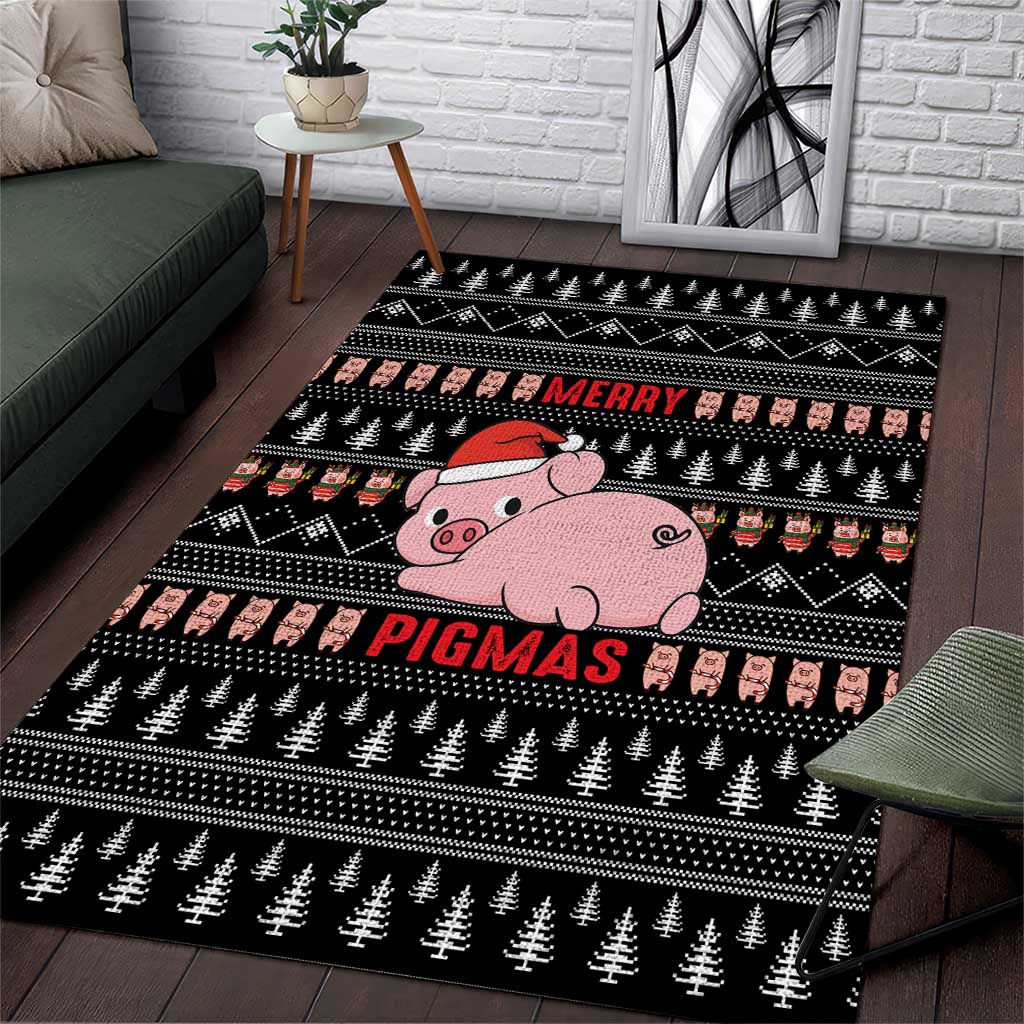 Merry Pigmas Christmas Area Rug Xmas Holiday Patterns - Wonder Print Shop