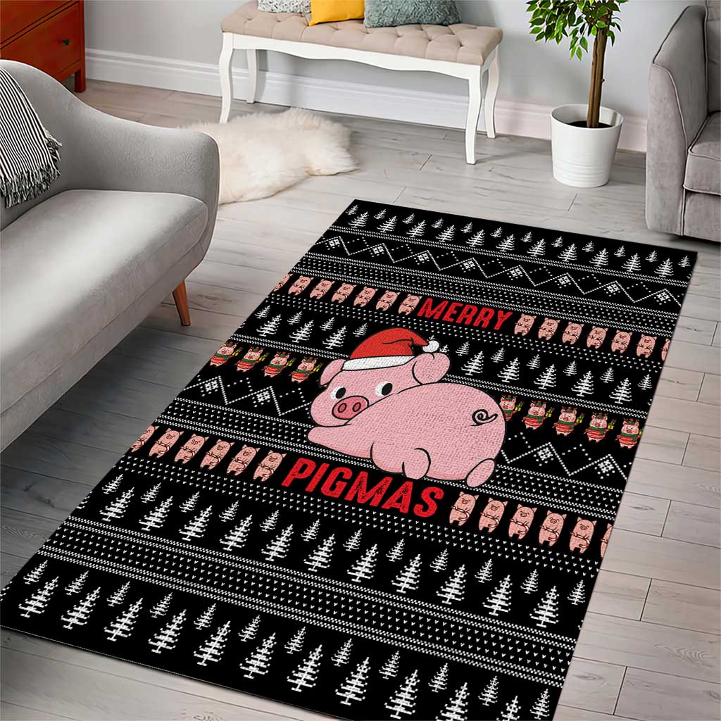 Merry Pigmas Christmas Area Rug Xmas Holiday Patterns - Wonder Print Shop