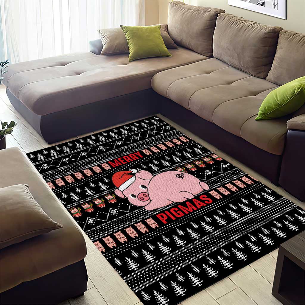 Merry Pigmas Christmas Area Rug Xmas Holiday Patterns - Wonder Print Shop