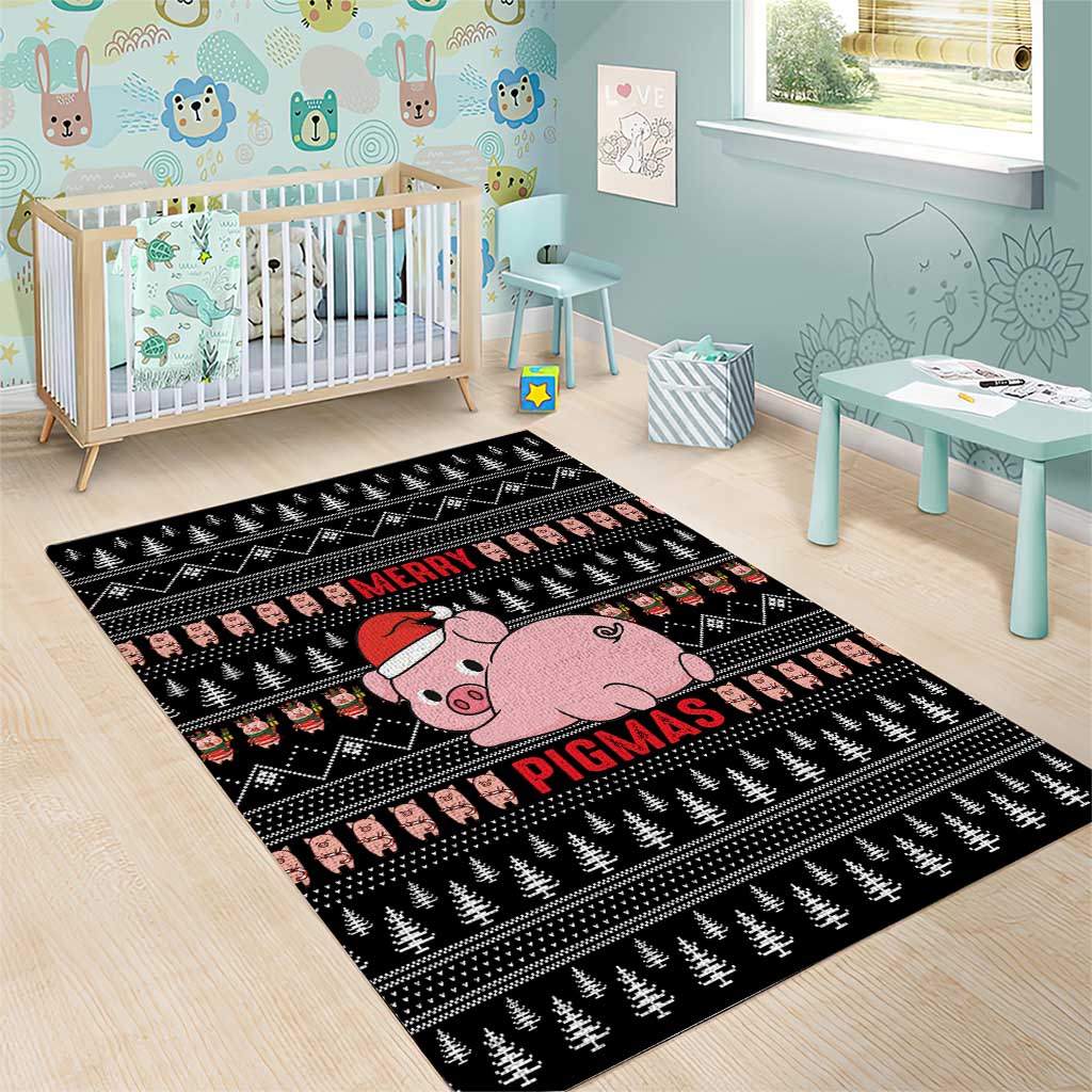 Merry Pigmas Christmas Area Rug Xmas Holiday Patterns - Wonder Print Shop