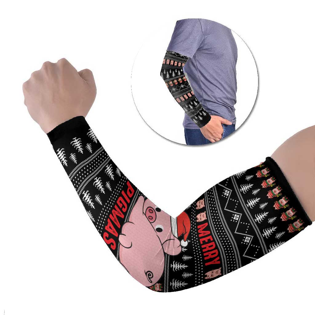 Merry Pigmas Christmas Arm Sleeves Xmas Holiday Patterns - Wonder Print Shop